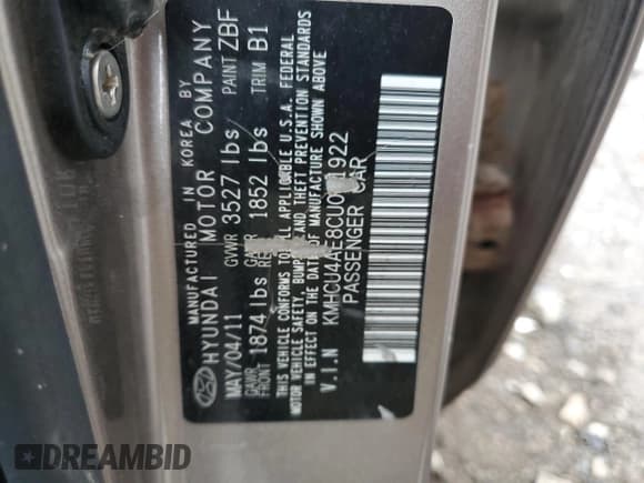 ✅ 2012 Hyundai Accent GLS • VIN: KMHCU4AE8CU051922 • Лот: 75895714. Опубликован ранее на Copart с пробегом Не указан. Бесплатный доступ к архиву аукционных продаж из США и подробный отчёт об истории автомобиля на DreamBid. Изображение 12.