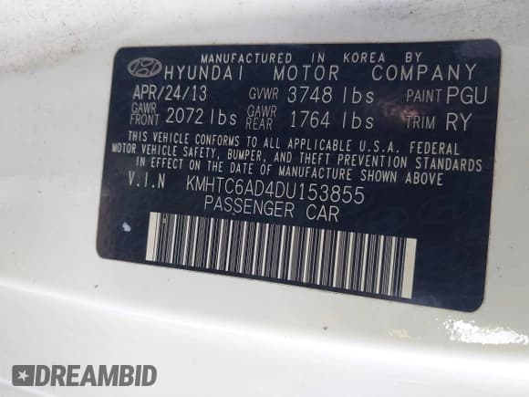 ✅ 2013 Hyundai Veloster w/Black Int • VIN: KMHTC6AD4DU153855 • Lot: 41589006. Wystawiony na IAAI z przebiegiem 106 161 mil. Bezpłatny archiwum sprzedaży aukcyjnych z USA i szczegółowy raport historii pojazdu na DreamBid. Zdjęcie 9.