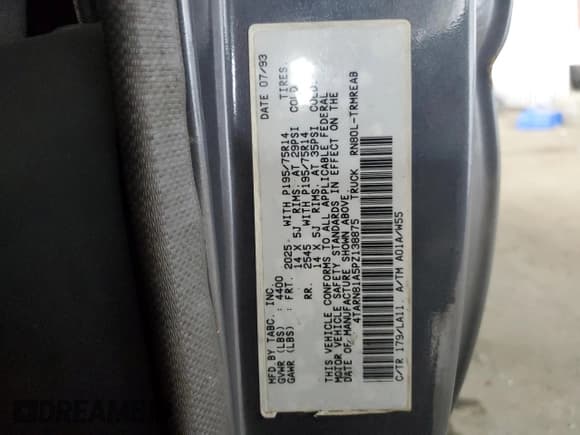 ✅ 1993 Toyota Pickup • VIN: 4TARN81A5PZ138875 • Lot: 71241685. Listed on Copart with 146,929 mi. Free auction sales archive from the USA and detailed vehicle history report at DreamBid. Image 12.