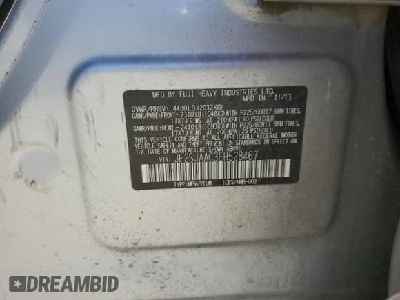 2014 Subaru Forester 2.5i with VIN JF2SJAAC3EH528467, listed as a Copart auction lot 82632435 with 172,433 mi miles and Clean title. Bid and sale history available at DreamBid. Image 13.