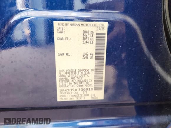 ✅ 2018 Nissan LEAF SV • VIN: 1N4AZ1CP2JC306910 • Лот: 93064735. Опубликован ранее на Copart с пробегом 41 948 миль. Бесплатный доступ к архиву аукционных продаж из США и подробный отчёт об истории автомобиля на DreamBid. Изображение 13.