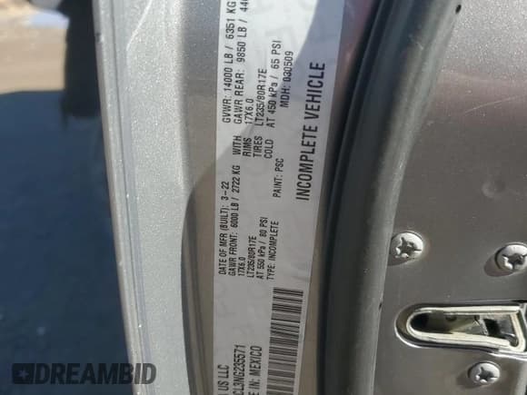 ✅ 2022 Ram 3500 Tradesman • VIN: 3C7WRTCL3NG235571 • Lot: 86638184. Listed on Copart with 46,582 mi. Free auction sales archive from the USA and detailed vehicle history report at DreamBid. Image 13.