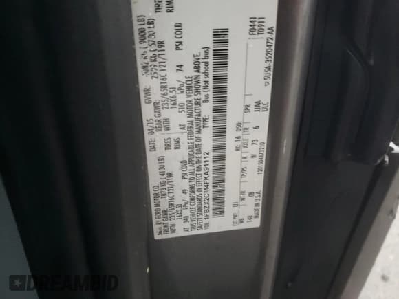 ✅ 2021 Ford Transit XL • VIN: 1FBZX2CM4FKA91112 • Lot: 44534525. Wystawiony na Copart z przebiegiem 163 419 mil. Bezpłatny archiwum sprzedaży aukcyjnych z USA i szczegółowy raport historii pojazdu na DreamBid. Zdjęcie 13.