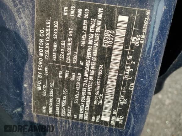 ✅ 2012 Ford Transit Connect XL • VIN: NM0LS6AN8CT118334 • Lot: 67382335. Wystawiony na Copart z przebiegiem Nie podano. Bezpłatny archiwum sprzedaży aukcyjnych z USA i szczegółowy raport historii pojazdu na DreamBid. Zdjęcie 13.