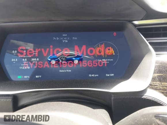 ✅ 2016 Tesla Model S 70 • VIN: 5YJSA1E19GF156501 • Lot: 42244757. Listed on IAAI with 113,579 mi. Free auction sales archive from the USA and detailed vehicle history report at DreamBid. Image 7.