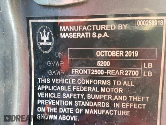 ✅ 2019 Maserati GranTurismo Sport • VIN: ZAM45VMAXK0345294 • Лот: 87827585. Опубликован ранее на Copart с пробегом Не указан. Бесплатный доступ к архиву аукционных продаж из США и подробный отчёт об истории автомобиля на DreamBid. Изображение 12.