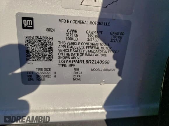 ✅ 2024 Cadillac LYRIQ Tech • VIN: 1GYKPMRL6RZ140968 • Лот: 90274075. Опубликован ранее на Copart с пробегом 12 532 миль. Бесплатный доступ к архиву аукционных продаж из США и подробный отчёт об истории автомобиля на DreamBid. Изображение 14.