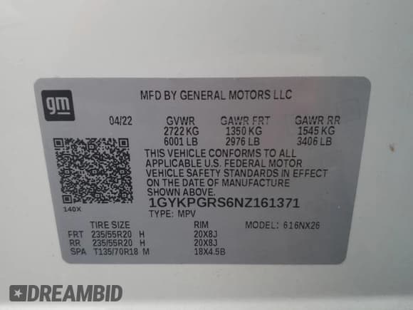 ✅ 2022 Cadillac XT6 Sport • VIN: 1GYKPGRS6NZ161371 • Lot: 64566214. Listed on Copart with 30,352 mi. Free auction sales archive from the USA and detailed vehicle history report at DreamBid. Image 13.
