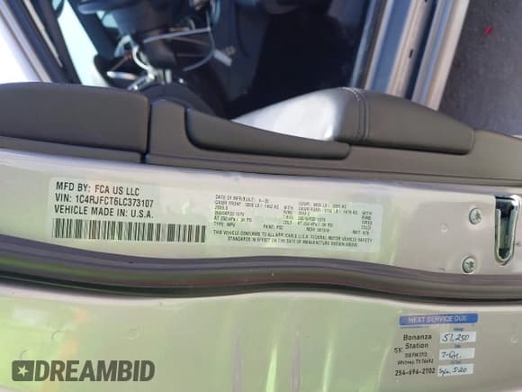 ✅ 2020 Jeep Grand Cherokee Overland • VIN: 1C4RJFCT6LC373107 • Lot: 42701072. Listed on IAAI with 53,164 mi. Free auction sales archive from the USA and detailed vehicle history report at DreamBid. Image 9.