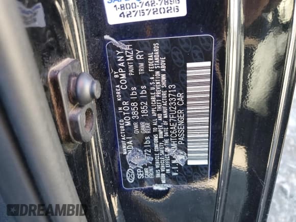 ✅ 2015 Hyundai Veloster Turbo • VIN: KMHTC6AE7FU233713 • Lot: 86824904. Wystawiony na Copart z przebiegiem Nie podano. Bezpłatny archiwum sprzedaży aukcyjnych z USA i szczegółowy raport historii pojazdu na DreamBid. Zdjęcie 12.