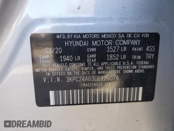 ✅ 2020 Hyundai Accent SE • VIN: 3KPC24A63LE126074 • Лот: 87101454. Опубликован ранее на Copart с пробегом 29 583 миль. Бесплатный доступ к архиву аукционных продаж из США и подробный отчёт об истории автомобиля на DreamBid. Изображение 14.