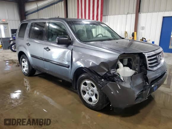 2012 Honda Pilot LX with VIN 5FNYF4H24CB014567, listed as a Copart auction lot 87074735 with 105,021 mi miles and Salvage title. Bid and sale history available at DreamBid. Image 4.