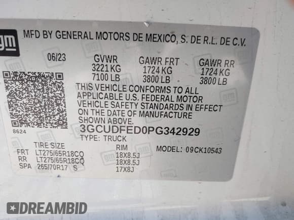 ✅ 2023 Chevrolet Silverado 1500 LT Trail Boss • VIN: 3GCUDFED0PG342929 • Lot: 41507011. Wystawiony na IAAI z przebiegiem Nie podano. Bezpłatny archiwum sprzedaży aukcyjnych z USA i szczegółowy raport historii pojazdu na DreamBid. Zdjęcie 9.