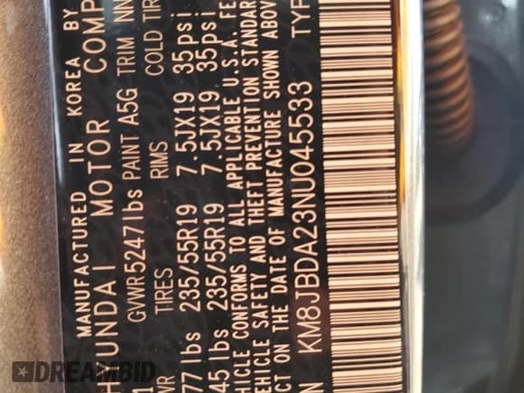 ✅ 2022 Hyundai Tucson SEL • VIN: KM8JBDA23NU045533 • Lot: 42367154. Wystawiony na Copart z przebiegiem 16 874 mil. Bezpłatny archiwum sprzedaży aukcyjnych z USA i szczegółowy raport historii pojazdu na DreamBid. Zdjęcie 13.