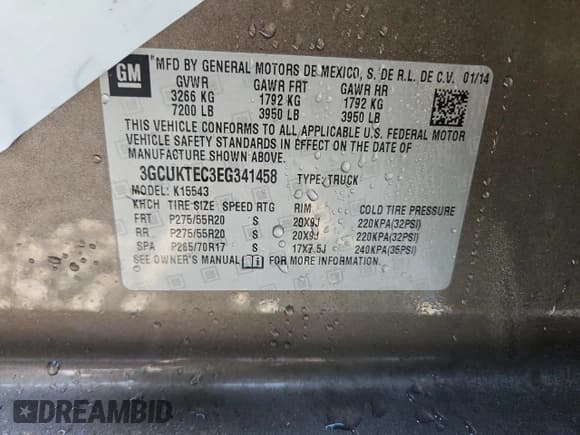 ✅ 2014 Chevrolet Silverado 1500 High Country • VIN: 3GCUKTEC3EG341458 • Лот: 91982355. Опубликован ранее на Copart с пробегом 186 664 миль. Бесплатный доступ к архиву аукционных продаж из США и подробный отчёт об истории автомобиля на DreamBid. Изображение 13.