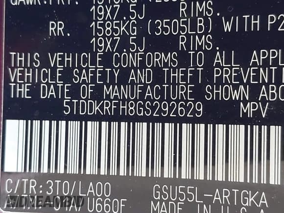 ✅ 2016 Toyota Highlander Limited • VIN: 5TDDKRFH8GS292629 • Lot: 42964453. Wystawiony na IAAI z przebiegiem 92 183 mil. Bezpłatny archiwum sprzedaży aukcyjnych z USA i szczegółowy raport historii pojazdu na DreamBid. Zdjęcie 9.