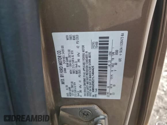 ✅ 2020 Ford Transit Connect XL • VIN: NM0GE9E21L1464425 • Lot: 95140315. Listed on Copart with 93,477 mi. Free auction sales archive from the USA and detailed vehicle history report at DreamBid. Image 14.