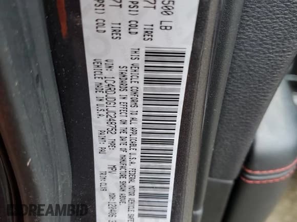 ✅ 2018 Dodge Durango GT • VIN: 1C4RDJDG1JC248752 • Lot: 91870695. Wystawiony na Copart z przebiegiem Nie podano. Bezpłatny archiwum sprzedaży aukcyjnych z USA i szczegółowy raport historii pojazdu na DreamBid. Zdjęcie 13.