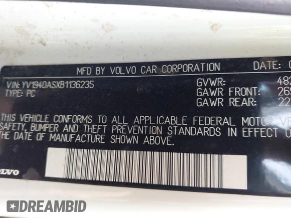 ✅ 2011 Volvo S80 3.2L • VIN: YV1940ASXB1136235 • Lot: 43811490. Wystawiony na IAAI z przebiegiem 125 334 mil. Bezpłatny archiwum sprzedaży aukcyjnych z USA i szczegółowy raport historii pojazdu na DreamBid. Zdjęcie 9.