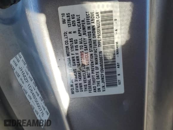 ✅ 2011 Honda CR-Z EX • VIN: JHMZF1D64BS000776 • Lot: 76072864. Wystawiony na Copart z przebiegiem Nie podano. Bezpłatny archiwum sprzedaży aukcyjnych z USA i szczegółowy raport historii pojazdu na DreamBid. Zdjęcie 12.