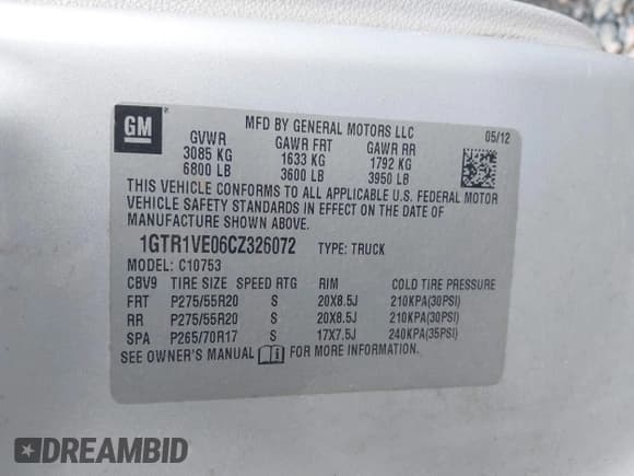 ✅ 2012 GMC Sierra 1500 SLE • VIN: 1GTR1VE06CZ326072 • Лот: 43562331. Опубликован ранее на IAAI с пробегом 196 856 миль. Бесплатный доступ к архиву аукционных продаж из США и подробный отчёт об истории автомобиля на DreamBid. Изображение 9.