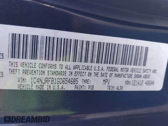 ✅ 2016 Jeep Patriot High Altitude • VIN: 1C4NJRFB1GD654685 • Lot: 43125067. Wystawiony na IAAI z przebiegiem 159 620 mil. Bezpłatny archiwum sprzedaży aukcyjnych z USA i szczegółowy raport historii pojazdu na DreamBid. Zdjęcie 9.