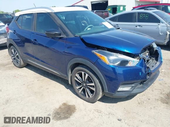 ✅ 2019 Nissan Kicks S • VIN: 3N1CP5CU1KL504781 • Lot: 42004130. Listed on IAAI with 156,106 mi. Free auction sales archive from the USA and detailed vehicle history report at DreamBid. Image 1.