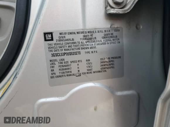 2009 Saturn VUE XR с VIN 3GSCL53P99S620270, выставлен на аукционе Copart как лот 78404594 с пробегом 145 908 миль миль и Чистый • Clean title. История ставок и продаж доступна на DreamBid. Изображение 14.