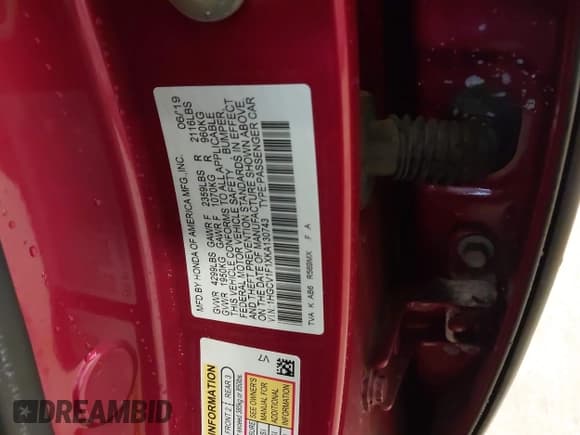 ✅ 2019 Honda Accord LX • VIN: 1HGCV1F1XKA130743 • Лот: 43543773. Опубликован ранее на IAAI с пробегом 47 465 миль. Бесплатный доступ к архиву аукционных продаж из США и подробный отчёт об истории автомобиля на DreamBid. Изображение 9.