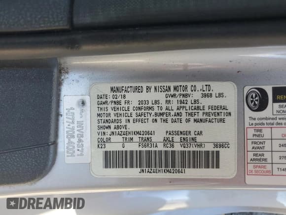 ✅ 2019 Nissan 370Z • VIN: JN1AZ4EH1KM420641 • Лот: 69318555. Опубликован ранее на Copart с пробегом 80 878 миль. Бесплатный доступ к архиву аукционных продаж из США и подробный отчёт об истории автомобиля на DreamBid. Изображение 13.