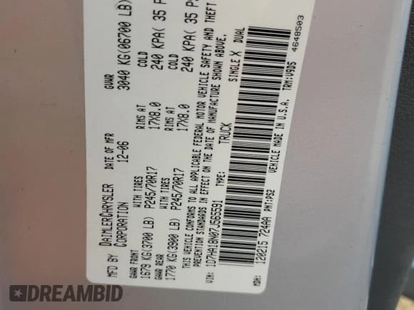 ✅ 2007 Dodge 1500 SLT • VIN: 1D7HA18N07J565591 • Лот: 85940854. Опубликован ранее на Copart с пробегом 215 958 миль. Бесплатный доступ к архиву аукционных продаж из США и подробный отчёт об истории автомобиля на DreamBid. Изображение 12.