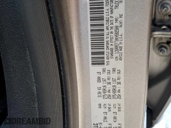 ✅ 2019 Ram 1500 Big Horn • VIN: 1C6RREFT0KN582500 • Lot: 89504155. Wystawiony na Copart z przebiegiem 143 706 mil. Bezpłatny archiwum sprzedaży aukcyjnych z USA i szczegółowy raport historii pojazdu na DreamBid. Zdjęcie 12.