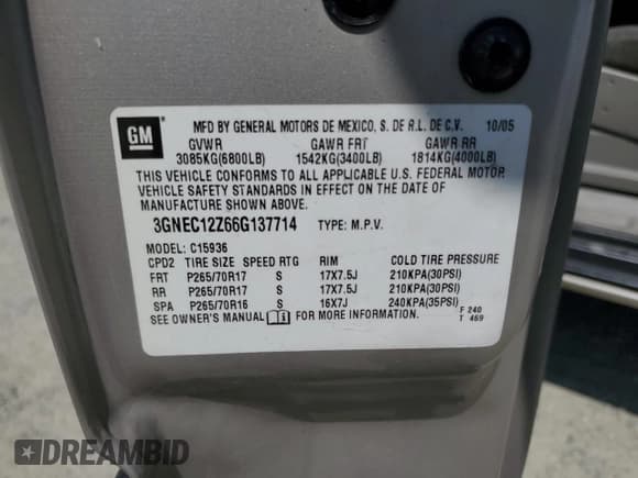✅ 2006 Chevrolet Avalanche Z66 • VIN: 3GNEC12Z66G137714 • Lot: 59546705. Listed on Copart with 242,985 mi. Free auction sales archive from the USA and detailed vehicle history report at DreamBid. Image 12.