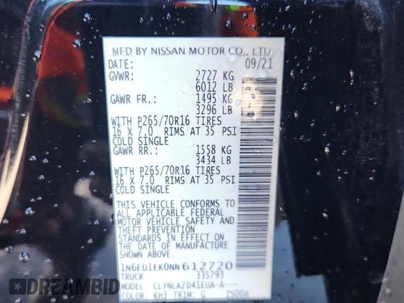 ✅ 2022 Nissan Frontier SV • VIN: 1N6ED1EK0NN612720 • Лот: 84258435. Опубликован ранее на Copart с пробегом 76 795 миль. Бесплатный доступ к архиву аукционных продаж из США и подробный отчёт об истории автомобиля на DreamBid. Изображение 12.