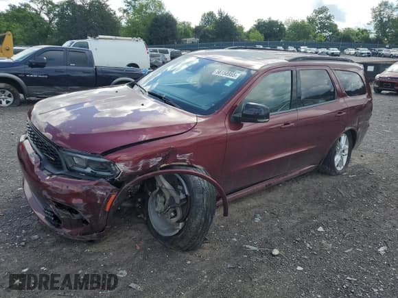 ✅ 2023 Dodge Durango GT • VIN: 1C4RDHDG4PC571825 • Lot: 56158955. Wystawiony na Copart z przebiegiem 56 037 mil. Bezpłatny archiwum sprzedaży aukcyjnych z USA i szczegółowy raport historii pojazdu na DreamBid. Zdjęcie 1.