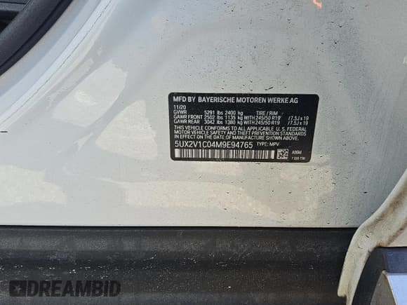 ✅ 2021 BMW X4 xDrive30i • VIN: 5UX2V1C04M9E94765 • Lot: 49813915. Listed on Copart with 34,483 mi. Free auction sales archive from the USA and detailed vehicle history report at DreamBid. Image 13.