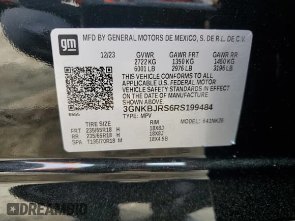 ✅ 2024 Chevrolet Blazer LT • VIN: 3GNKBJRS6RS199484 • Lot: 56480945. Listed on Copart with 9,255 mi. Free auction sales archive from the USA and detailed vehicle history report at DreamBid. Image 13.