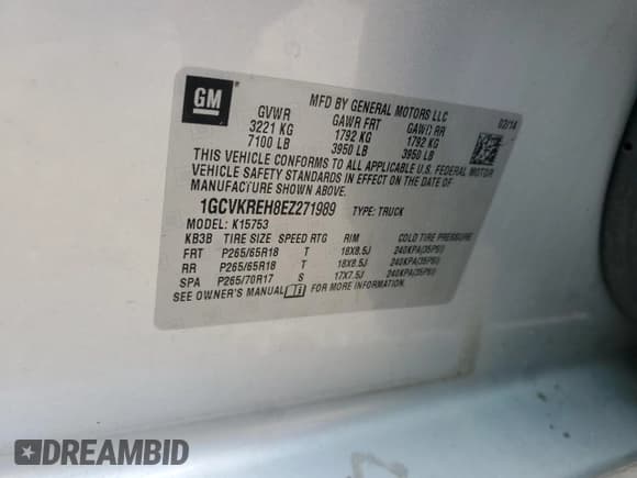 ✅ 2014 Chevrolet Silverado 1500 LT • VIN: 1GCVKREH8EZ271989 • Лот: 63616224. Опубликован ранее на Copart с пробегом Не указан. Бесплатный доступ к архиву аукционных продаж из США и подробный отчёт об истории автомобиля на DreamBid. Изображение 15.