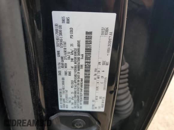 ✅ 2017 Ford F-150 XL • VIN: 1FTEW1EF1HFA69344 • Lot: 70025115. Wystawiony na Copart z przebiegiem 254 567 mil. Bezpłatny archiwum sprzedaży aukcyjnych z USA i szczegółowy raport historii pojazdu na DreamBid. Zdjęcie 13.