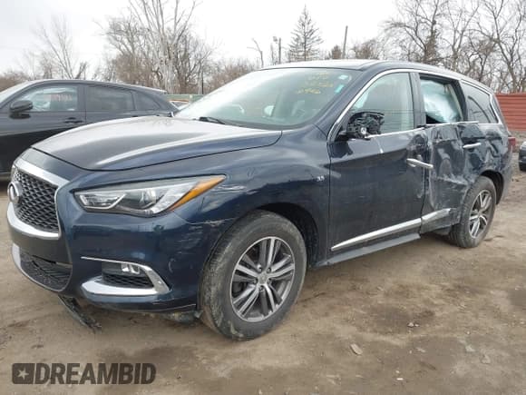 ✅ 2019 Infiniti QX60 Luxe • VIN: 5N1DL0MM1KC566946 • Lot: 41887596. Listed on IAAI with 108,035 mi. Free auction sales archive from the USA and detailed vehicle history report at DreamBid. Image 2.