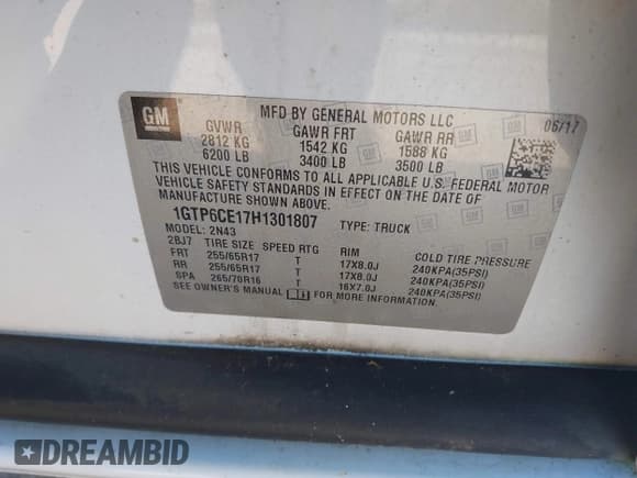 ✅ 2017 GMC Canyon 4WD SLE • VIN: 1GTP6CE17H1301807 • Lot: 43598407. Wystawiony na IAAI z przebiegiem 70 889 mil. Bezpłatny archiwum sprzedaży aukcyjnych z USA i szczegółowy raport historii pojazdu na DreamBid. Zdjęcie 9.