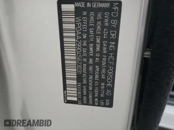 ✅ 2004 Porsche 911 Carrera • VIN: WP0AA29904S623031 • Lot: 76551074. Wystawiony na Copart z przebiegiem 145 478 mil. Bezpłatny archiwum sprzedaży aukcyjnych z USA i szczegółowy raport historii pojazdu na DreamBid. Zdjęcie 12.