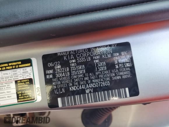 ✅ 2022 Kia EV6 GT-Line • VIN: KNDC44LA4N5072603 • Лот: 59044835. Опубликован ранее на Copart с пробегом 13 047 миль. Бесплатный доступ к архиву аукционных продаж из США и подробный отчёт об истории автомобиля на DreamBid. Изображение 12.