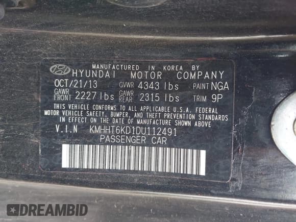 ✅ 2013 Hyundai Genesis Coupe Premium • VIN: KMHHT6KD1DU112491 • Lot: 43773092. Wystawiony na IAAI z przebiegiem 107 298 mil. Bezpłatny archiwum sprzedaży aukcyjnych z USA i szczegółowy raport historii pojazdu na DreamBid. Zdjęcie 9.