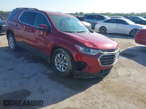 ✅ 2020 Chevrolet Traverse LT Cloth • VIN: 1GNERGKW9LJ309932 • Lot: 42022930. Listed on IAAI with 113,753 mi. Free auction sales archive from the USA and detailed vehicle history report at DreamBid. Image 1.