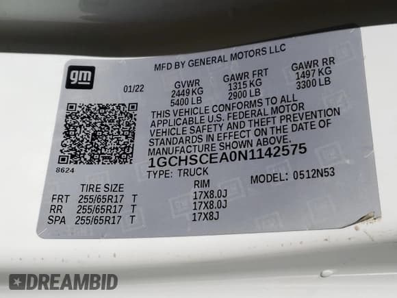 ✅ 2022 Chevrolet Colorado 2WD LT • VIN: 1GCHSCEA0N1142575 • Lot: 43999325. Listed on Copart with 77,623 mi. Free auction sales archive from the USA and detailed vehicle history report at DreamBid. Image 12.