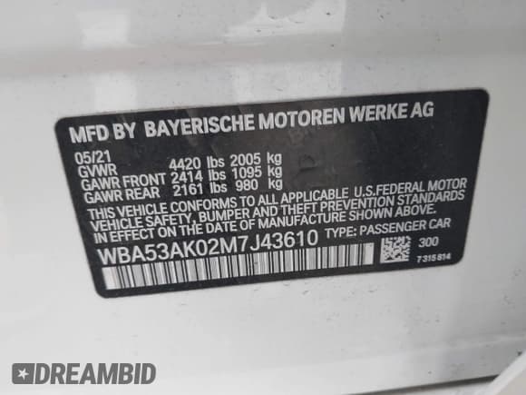 ✅ 2021 BMW 2 Series 228i • VIN: WBA53AK02M7J43610 • Lot: 43704080. Wystawiony na IAAI z przebiegiem 58 787 mil. Bezpłatny archiwum sprzedaży aukcyjnych z USA i szczegółowy raport historii pojazdu na DreamBid. Zdjęcie 9.
