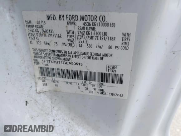 ✅ 2016 Ford F-250 XLT • VIN: 1FT7X2BT1GEA90513 • Lot: 42677586. Listed on IAAI with 245,528 mi. Free auction sales archive from the USA and detailed vehicle history report at DreamBid. Image 9.