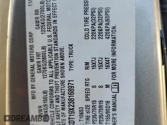 ✅ 2003 Chevrolet S-10 LS • VIN: 1GCDT19X238168971 • Лот: 88336175. Опубликован ранее на Copart с пробегом 138 443 миль. Бесплатный доступ к архиву аукционных продаж из США и подробный отчёт об истории автомобиля на DreamBid. Изображение 12.