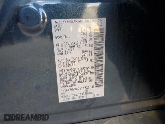 ✅ 2016 Nissan Rogue SL • VIN: 5N1AT2MVXGC738258 • Lot: 90499185. Wystawiony na Copart z przebiegiem 97 903 mil. Bezpłatny archiwum sprzedaży aukcyjnych z USA i szczegółowy raport historii pojazdu na DreamBid. Zdjęcie 12.